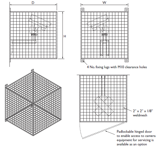 flat wall mounted cage